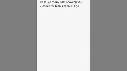 Roblox blob sim codes