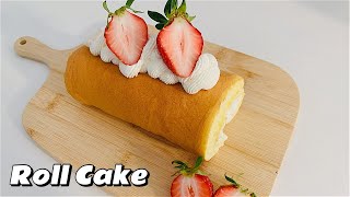 [홈베이킹]초간단 재료로 만든 생크림 롤케이크|Roll cake|Homebaking|蛋糕卷