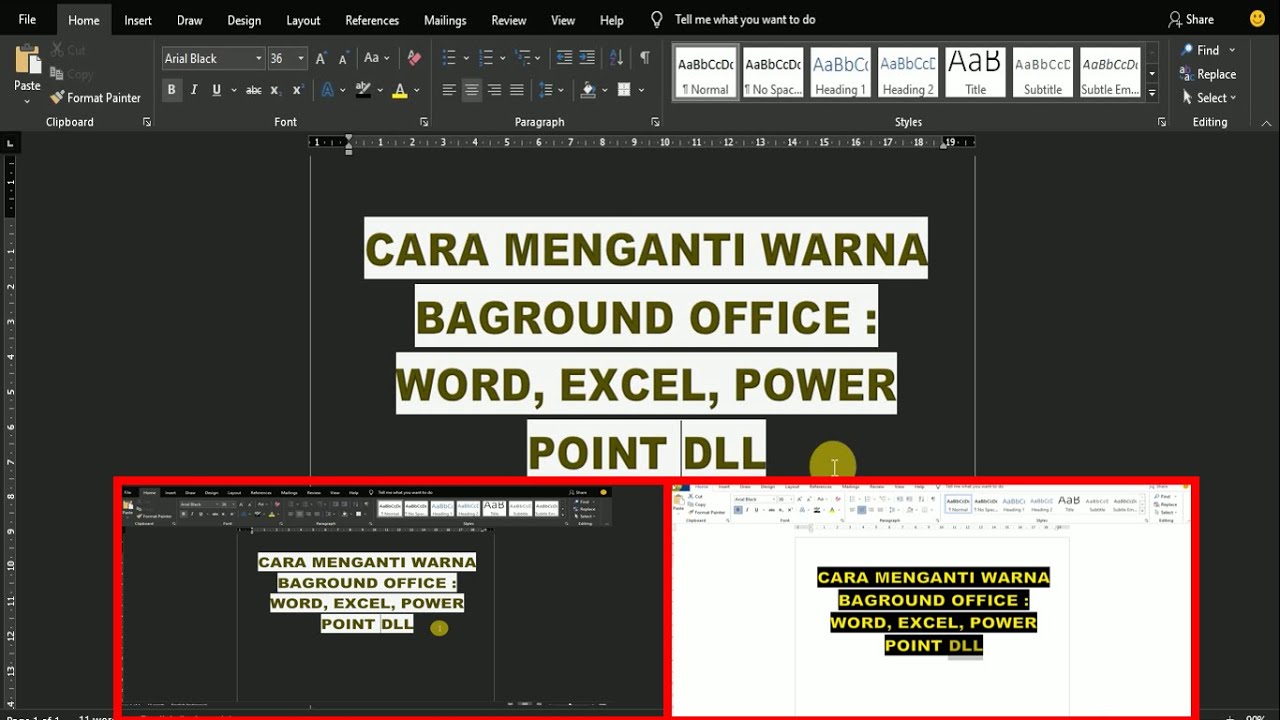 cara mengatasi microsoft office berwarna Hitam word | Excel dan power