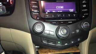 How to put the code in on (2005 Honda Accord hybrid) radio