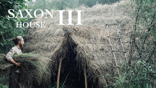 Building an AngloSaxon Pit House with Hand Tools  Part III | Medieval Primitive Bushcraft Shelter