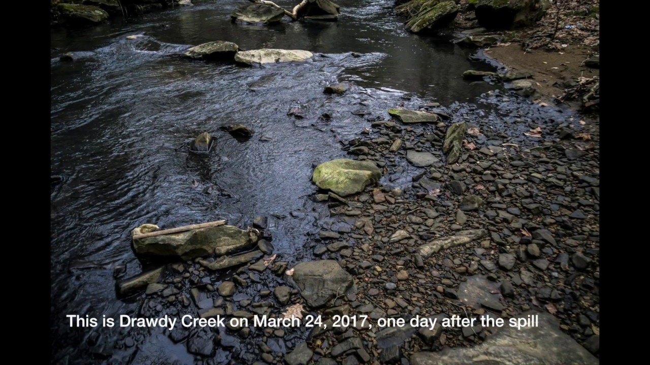 Aerial footage of Coal Slurry Spill into Crooked Run, near Peytona WV