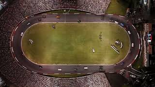 Epic Aerial Overhead View of Oval Track Night Racing 🏁