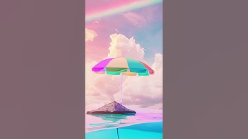 Beach Umbrellas On Floating Islands #ai #aiart #viralvideo #new #hasbro