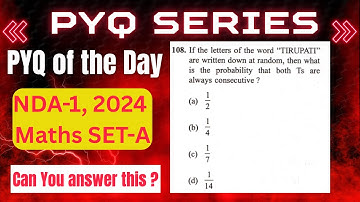 If the letters of the word "TIRUPATI" are written down at random,  probability#ndamaths #ndashorts