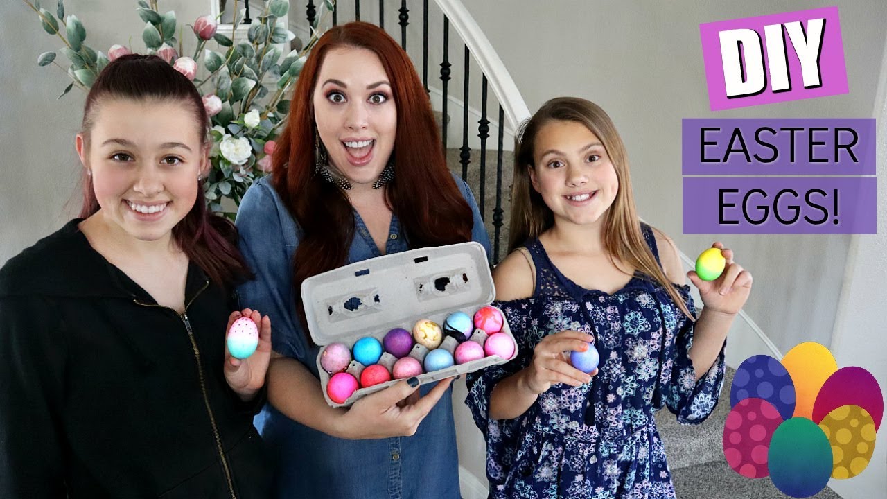 DIY EASTER EGGS WITH THE KIDS AT HOME VLOG! - YouTube