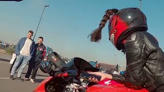 нерешительные #мотоТаня та самая на красном мотоцикле #motoTanya girl on a red motorcycle bike girl