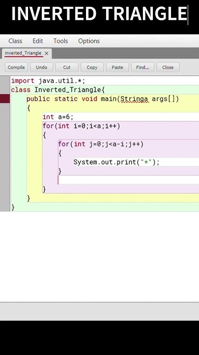 HOW TO MAKE A INVERTED-TRIANGLE IN JAVA #shorts #short #java - YouTube