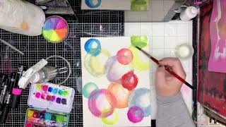 Art Journaling technique: Creating watercolour bubbles