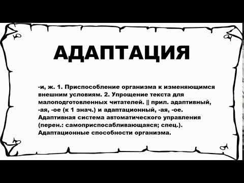 АДАПТАЦИЯ - что это такое? значение и описание