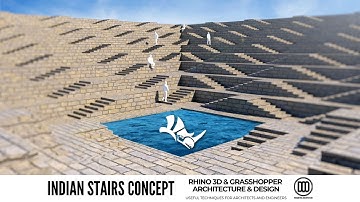 Grasshopper for Rhino Indian Stair Concept Overview and Timelapse design development Architecture