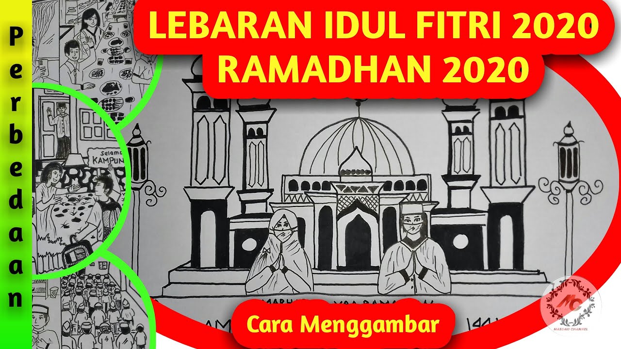  Cara  menggambar  Selamat Hari Raya Idul  Fitri  2021 