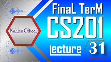CS201 Lecture No.31|| Introduction to Programming.|| Virtual University of Pakistan