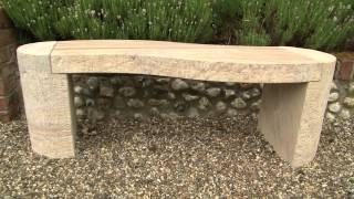 Foras Bench: Jasper Curved Rainbow Sandstone Bench