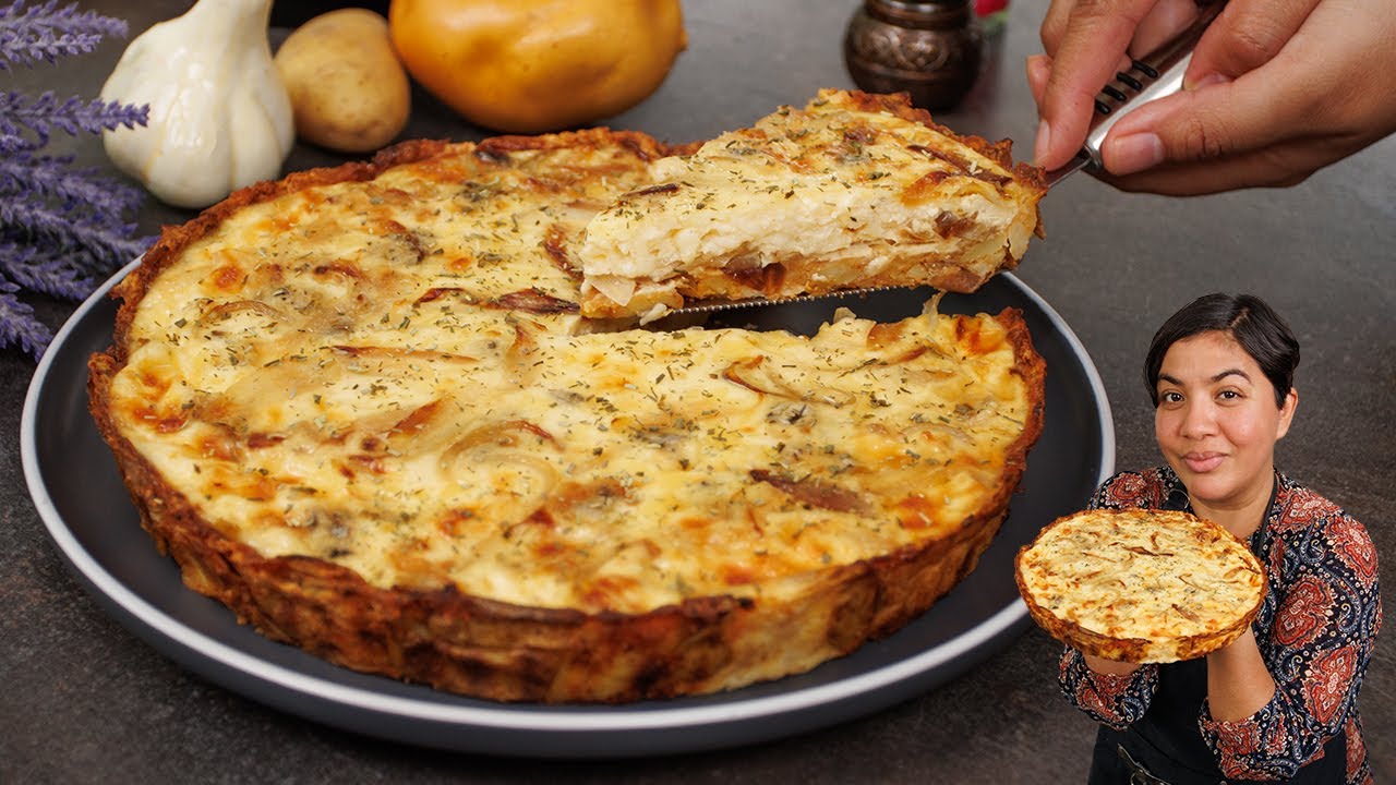 Tarta ó Quiche de queso y cebolla, sin gluten🔥🧀