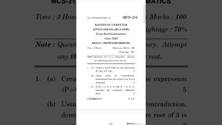 MCS 212 Discrete Mathematics June 2025 #exam #mca #bca #ignou