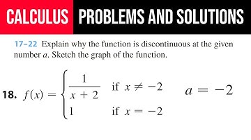 18. Explain why the function is discontinuous at the given number. Sketch the graph of the function.