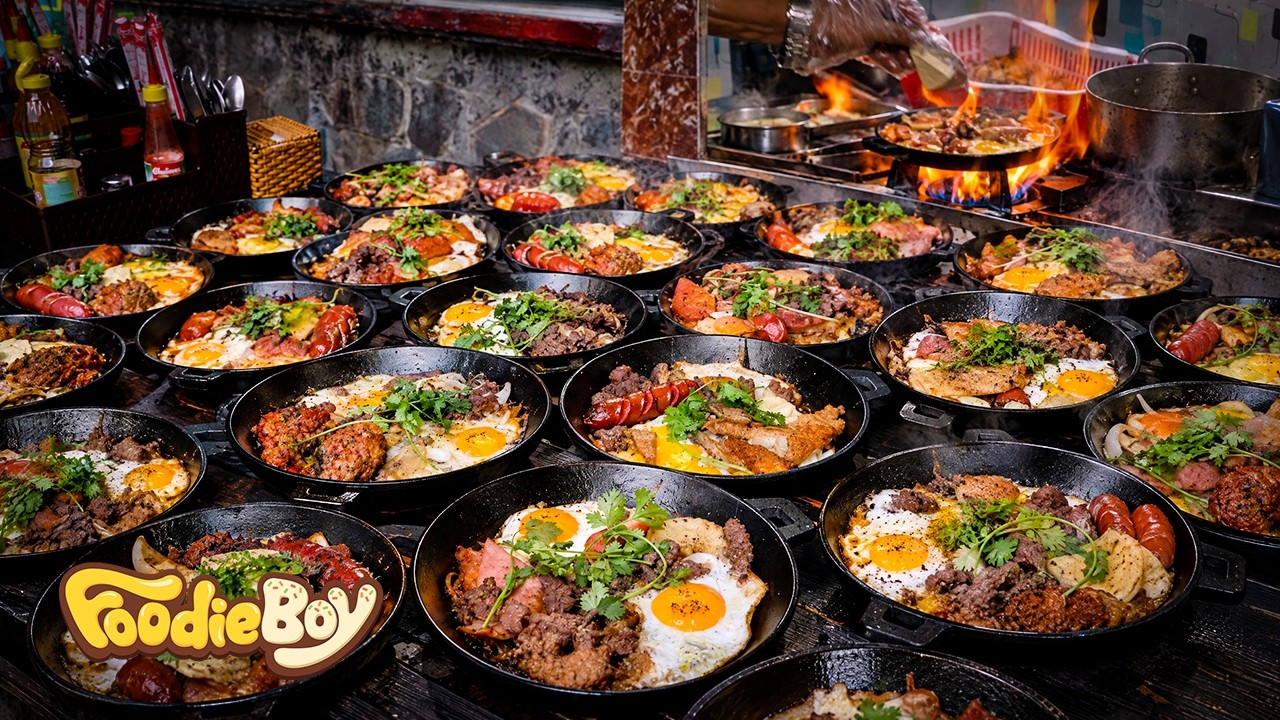 Insane Sizzling Sound! Crazy Cheap Sizzling Beef Skillet with Cheese & Sausages in Vietnam