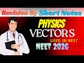Revision By Short Notes | Physics | Chapter Vectors | NEET 2026 | #physics #oneshot #shortnote #neet