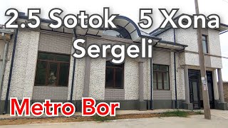 Toshkent Sergeli 2.5 Sotok 5 Xonalik Yangi Hovli Sotiladi. Metro, Maktab, Bog&#39;cha Yaqin!