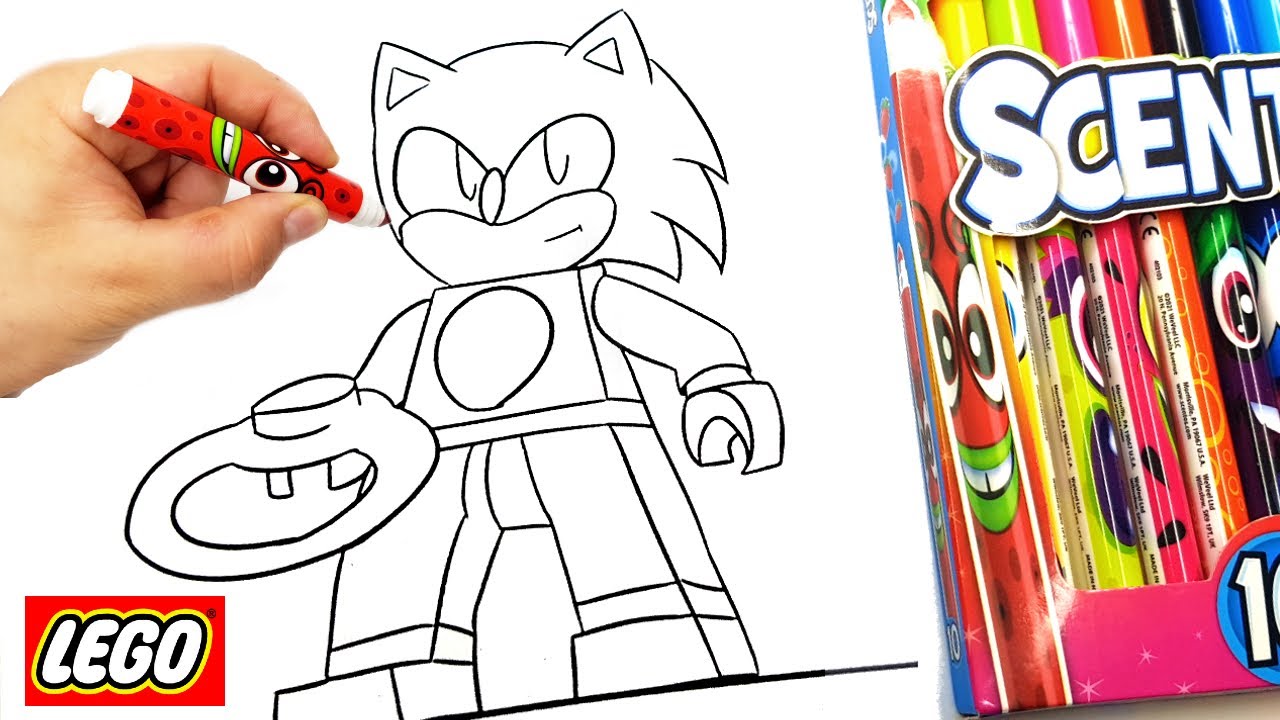 How to draw Sonic Lego 