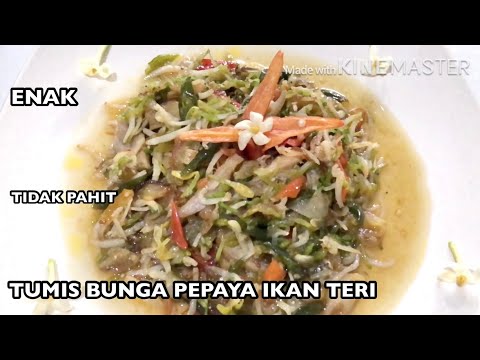  RESEP  TUMIS  BUNGA  PEPAYA  IKAN TERI SUPER ENAK TIPS 