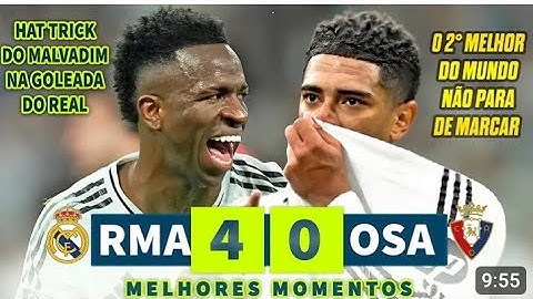 Com HAT-TRICK de VINICIUS JR., Real Madrid GOLEIA Osasuna e supera 1º tempo ‘SOMBRIO’ de lesões
