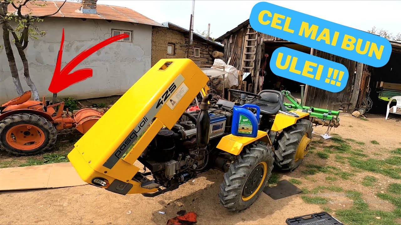 Schimb uleiul la tractor si desfacem baia de ulei - Pasquali 425 4x4
