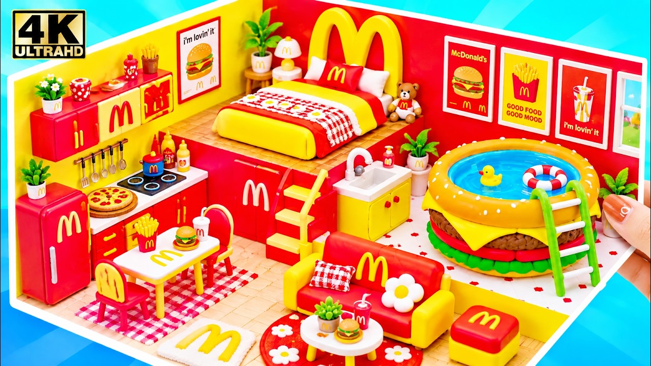 Build McDonald's House with Bedroom & Giant Burger Pool 🍔 | Clay