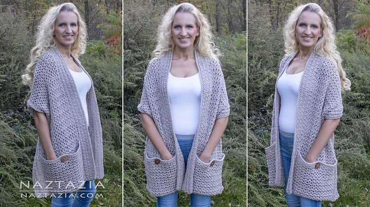 HOW to CROCHET POCKET SHAWL - Easy Wrap with Pocke...