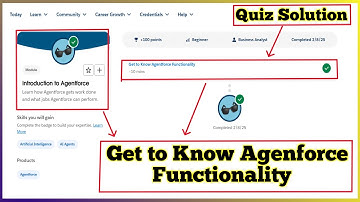Get to Know Agentforce Functionality | Introduction to Agentforce | Quiz Solution