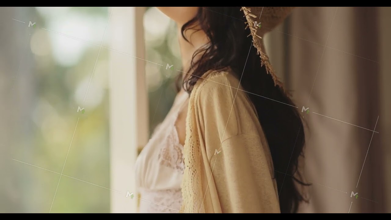 Woman In Lace Lingerie And Boho Kimono Standing By Window In Soft Light