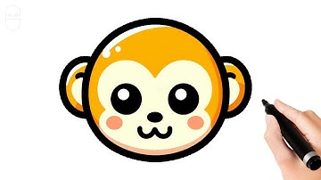 How to Draw a Cute Monkey Face 🐵 Easy
