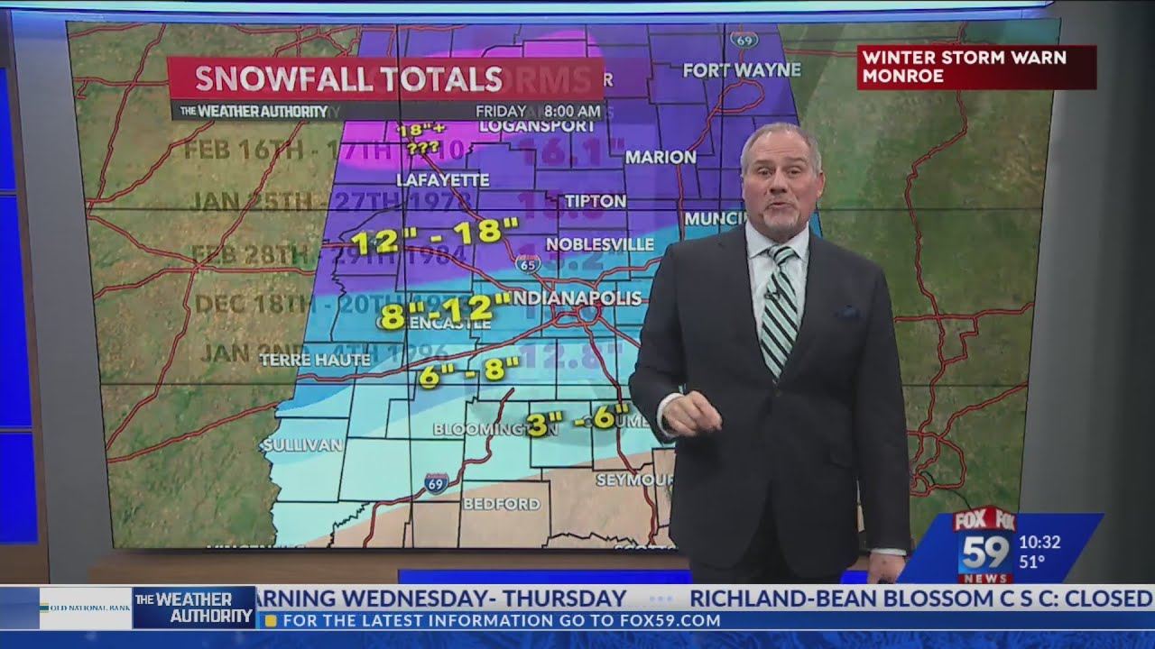 Winter Storm: Snow totals for Indy, latest on timing of rain, ice and ...