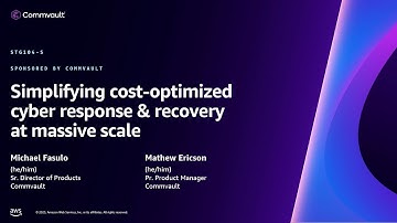 AWS re:Invent 2023 - Simplifying cost-optimized cyber response & recovery at massive scale (STG104)