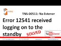 TNS-00511: No listener || TNS 00511 || TNS: No listener || Error 12541 received logging