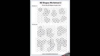 Maths Worksheet Isometric Drawing