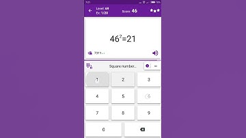 Math Tricks - Training mode - square numbers between 40 and 49 - level 069 (Number Keyboard)