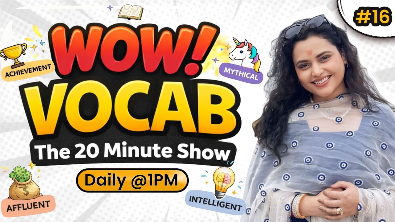 WOW VOCAB #16 | English Vocabulary for Bank, SSC, Teaching & Defence | Rupam Chikara Ma'am