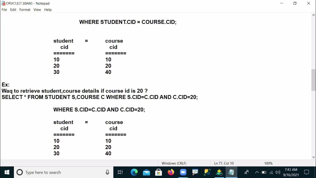 #29 #ORACLE - PL SQL DEVELOPER FULL COURSE - JOINS (PART 2) - 29 - YouTube