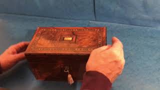 Antique Victorian Tunbridge Ware Tea Caddy Antique Victorian Tunbridge Ware Tea Caddy
