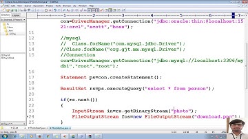33 Advanced java tutorial |JDBC | Retrieve Image/Audio file from DB Table Large Objects | adv java