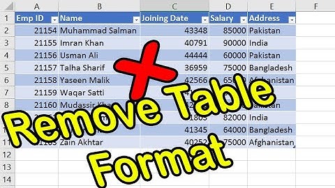 How to remove Table in Excel without losing Data