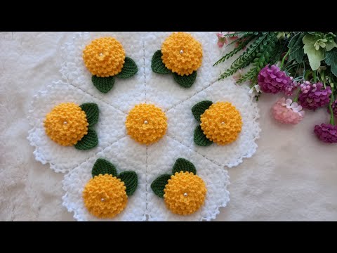 ✅️🍀İngiliz Papatyası Tasarım Lif Modeli ✅️🍀Crochet Soap Cloth