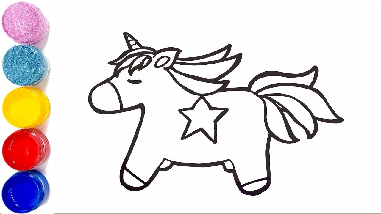 Comment Dessiner Un Licorne Pour Bebe Coloriage Animal Pour Les Enfants Youtube