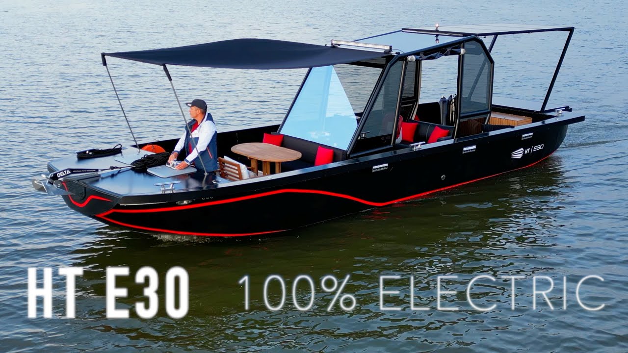 HT Houseboats HT E30 100 electric boat YouTube
