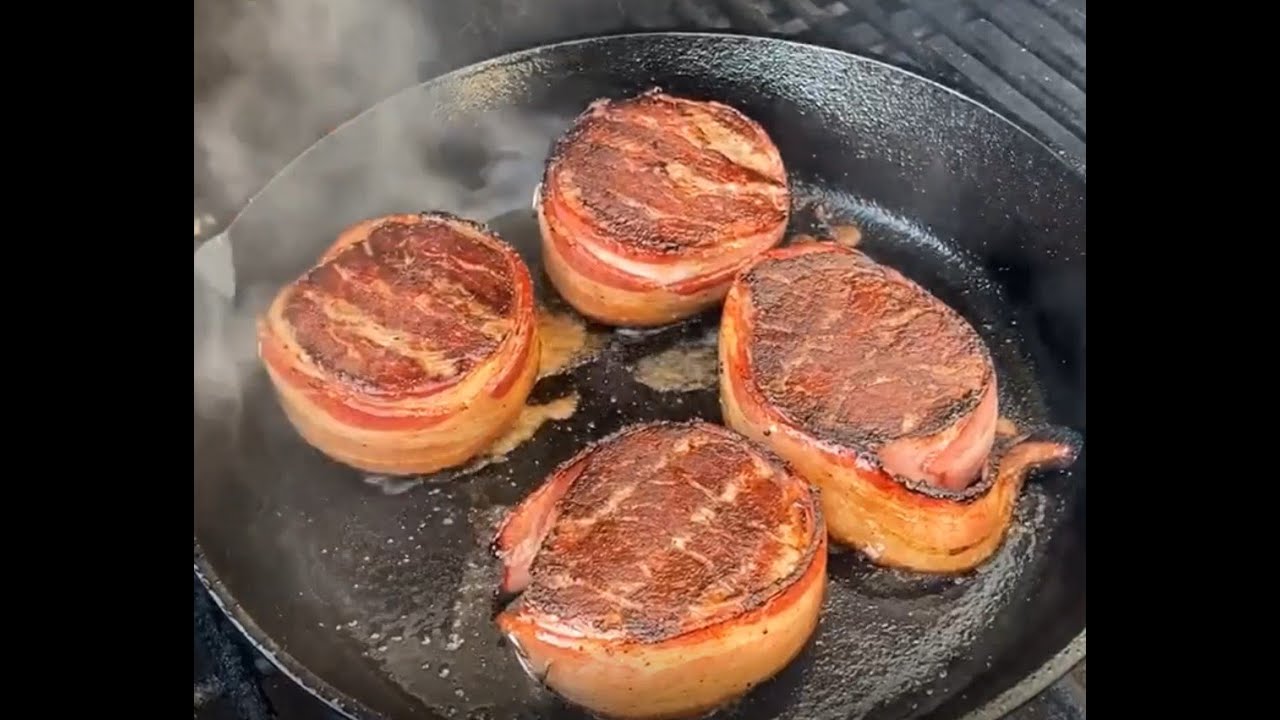 How to cook bacon wrapped filet  Reverse sear on a grill - Dad Got This