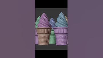 Ice Cream 3D Models Collection. Created in Blender. #icecream #3dmodel #shortvideo #shortsviral
