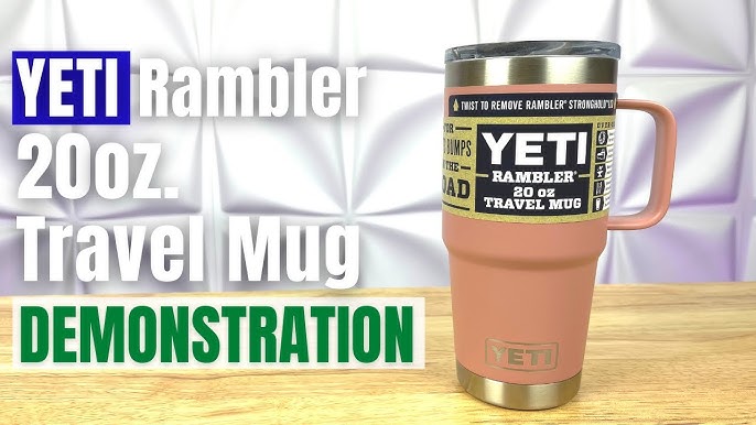 Difference Between YETI Rambler 20 oz Tumbler & Travel Mug with Handle and  Stonghold Lid 