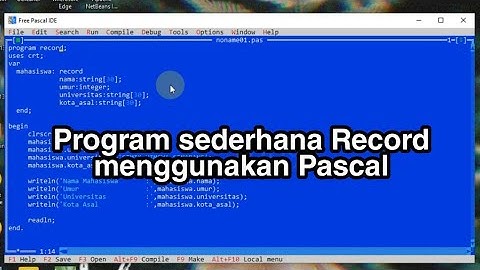 Record - Program sederhana menggunakan Pascal